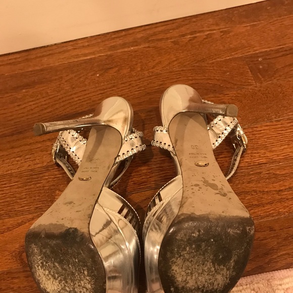 SERGIO ROSSI SILVER PLATFORM SANDALS - Picture 6 of 8